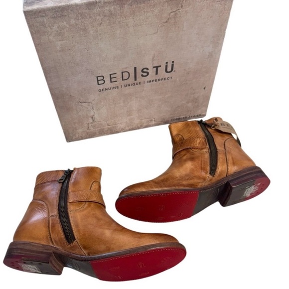 BED|STU Becca Tan Leather Cobbler Series Ankle Boots Size 9 - Picture 3 of 11